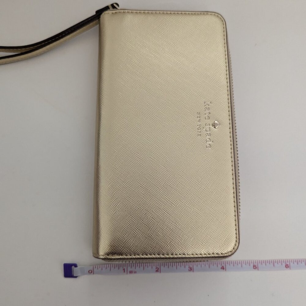 New? Mint Condition!! Kate Spade New York Gold Wallet Wristlet - Picture 8 of 13